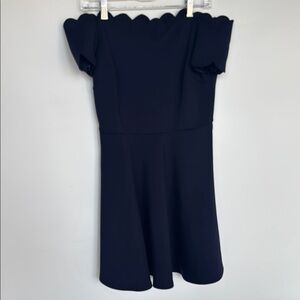 Ted Baker London Navy A-line Off-Shoulder Mini Dress